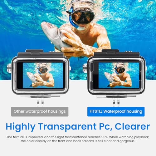 ZORBES® Waterproof Case for DJI Action 5PRO/4/3 with Anti-Fog Underwater Housing Shell Cage Supports 50M/164FT Deep Diving Scuba Snorkeling Swimming with Quick Release Screw, Camera Accessories ZORBES® Waterproof Case for DJI Action 5PRO/4/3 with Anti-Fog Underwater Housing Shell Cage Supports 50M/164FT Deep Diving Scuba Snorkeling Swimming with Quick Release Screw, Camera Accessories